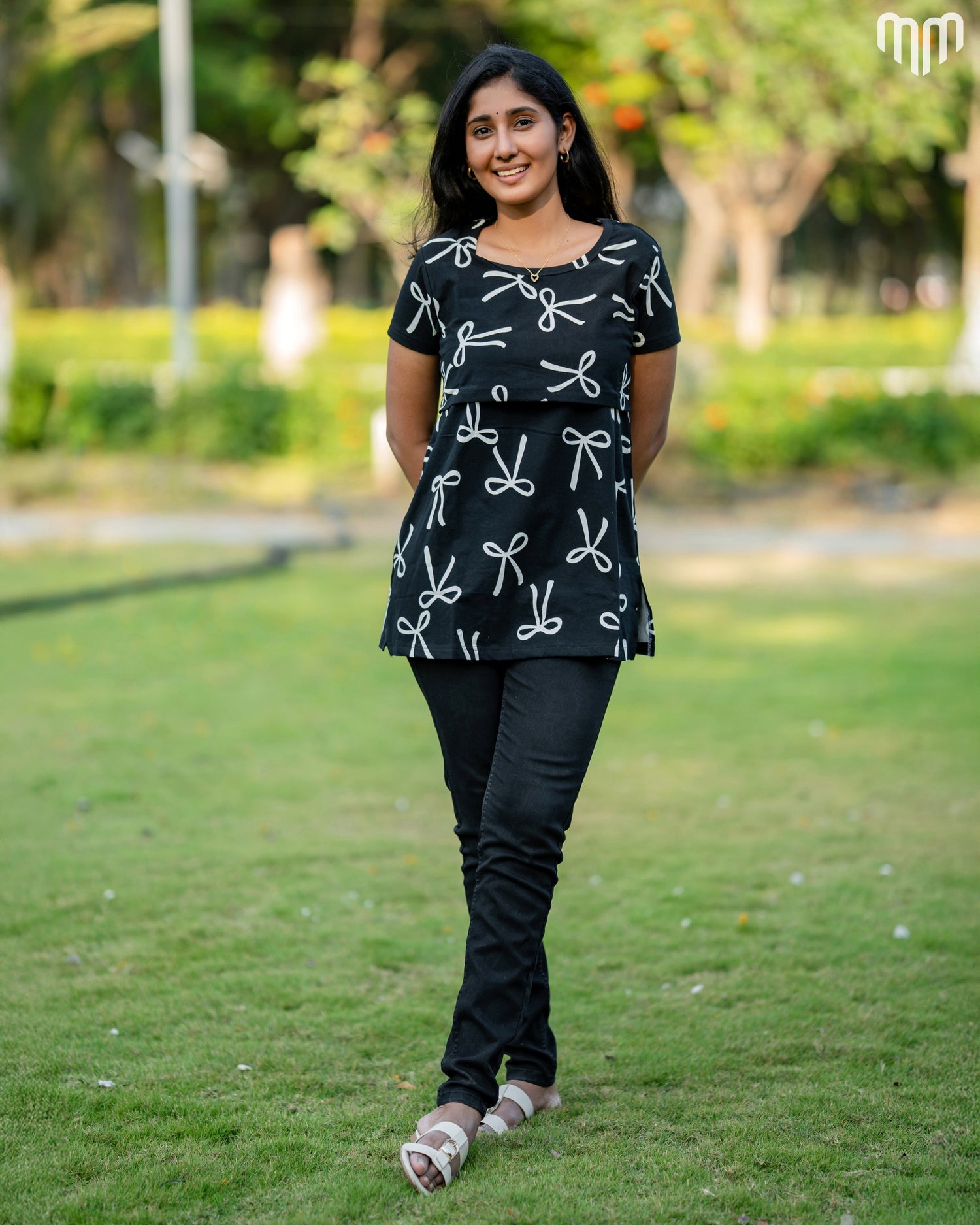 Bow Zipless Feeding T-shirt