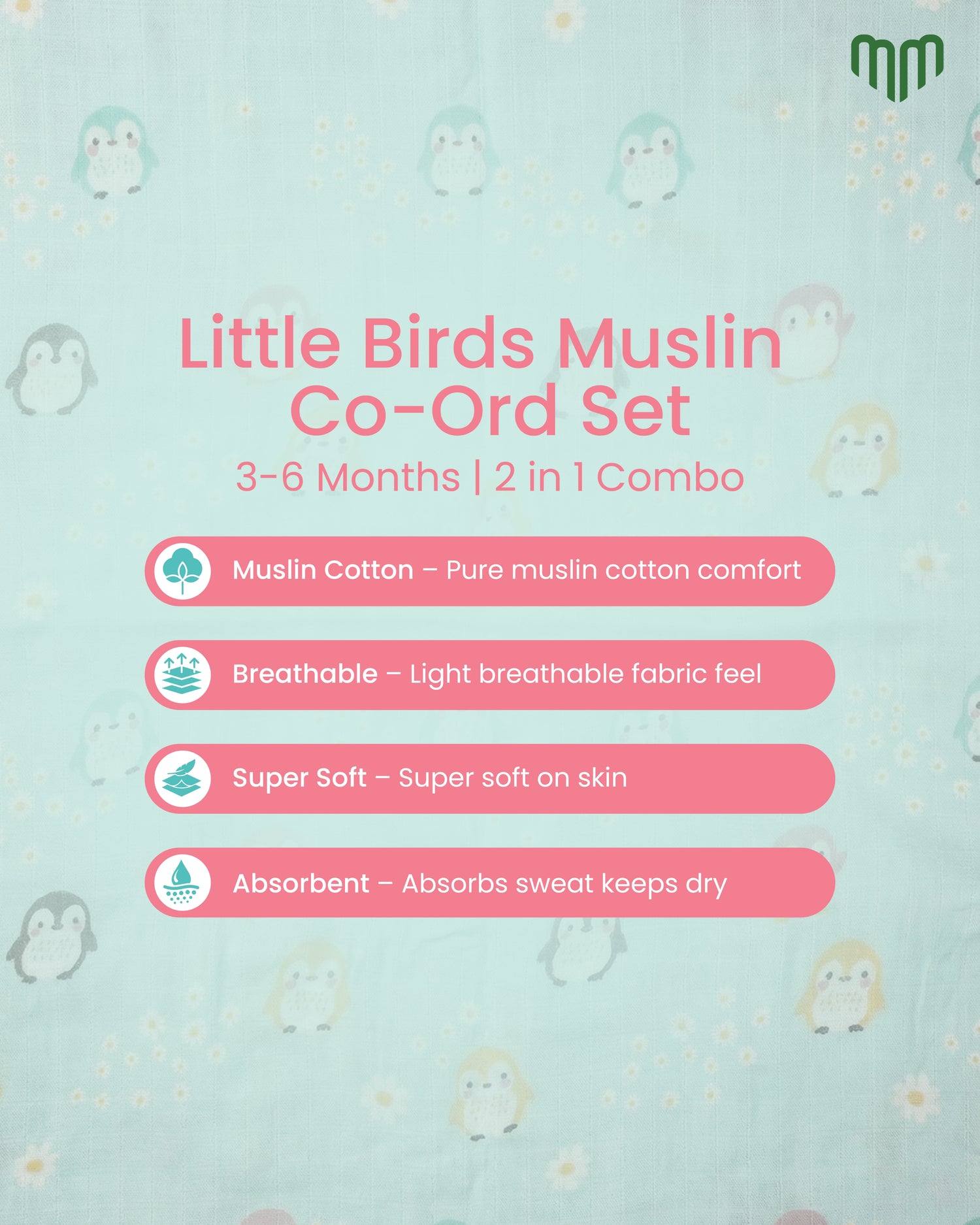 Little Birds Muslin Co-ord set
