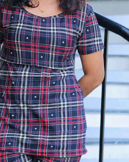 Checks Zipless Feeding Pant Set