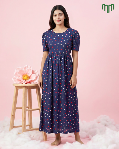 Mirza | Casual Non-Maternity Loungewear - Puff Sleeve | Full Length