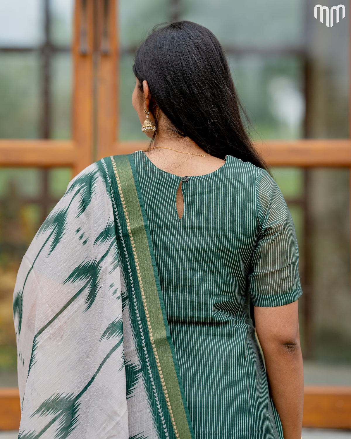 Vidhatri Green Floral Embroidery Maternity Kurti Set with top cotton lining
