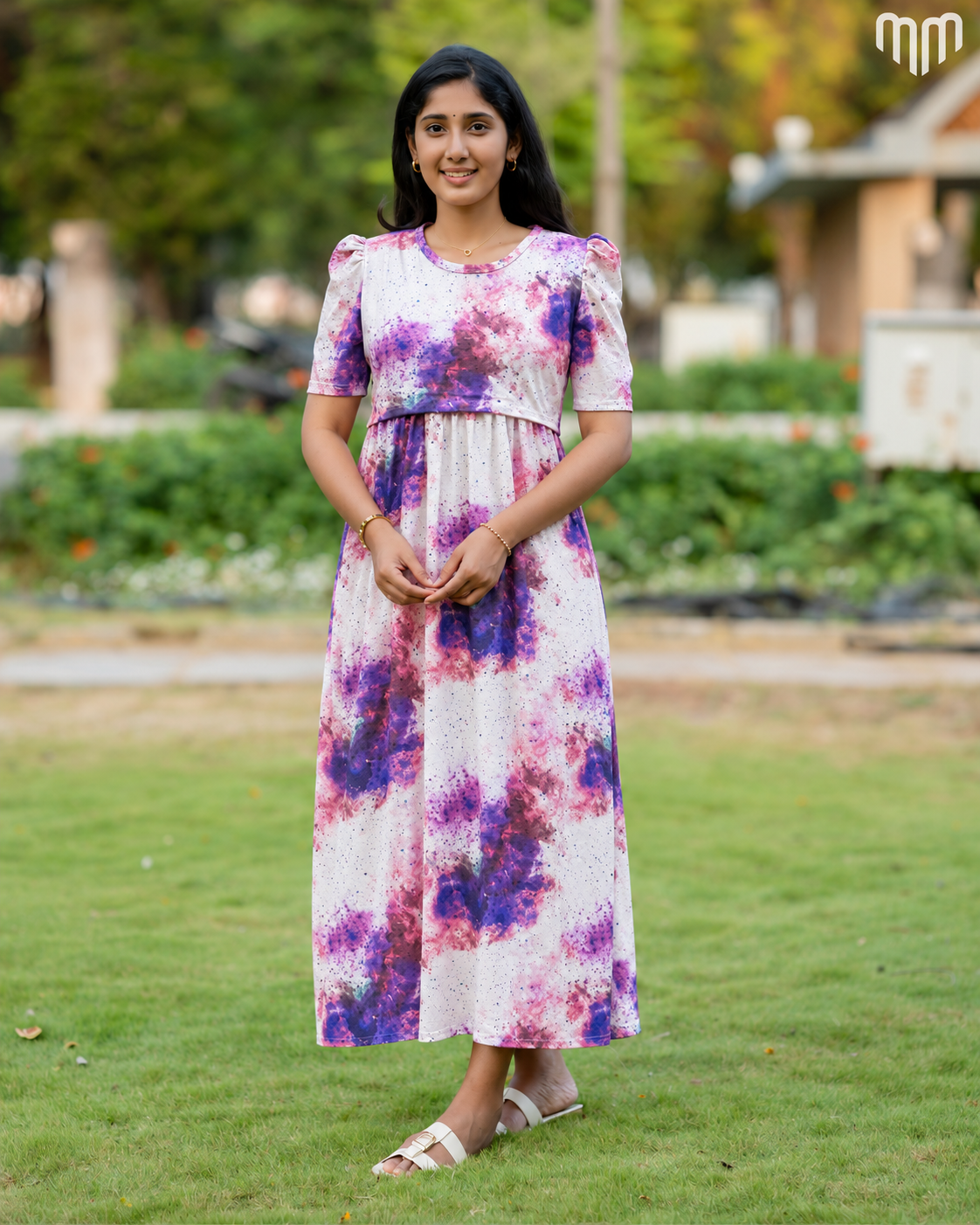 Lavender Watercolor Zipless Maternity Loungewear – Full Length