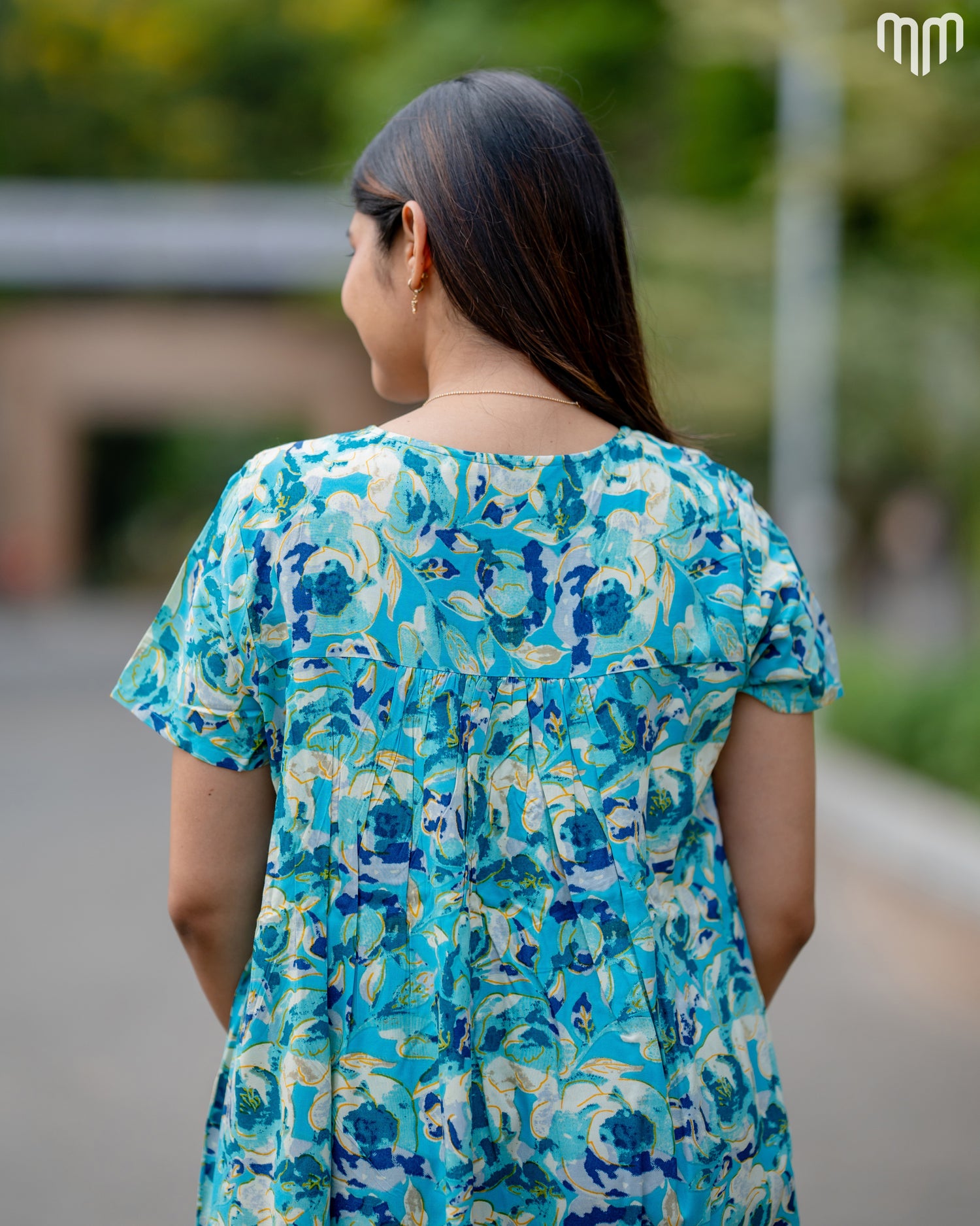 Cloudy Premium Viscose Smocked Button-Up Nighty