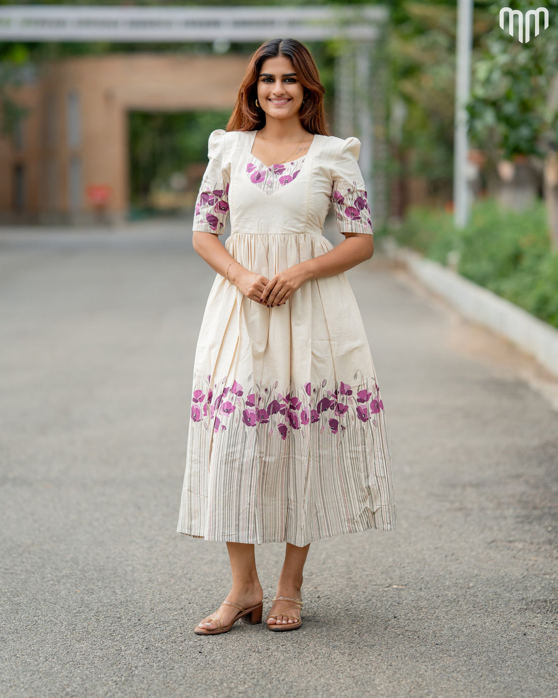 Heyday_Purple Handloom Cotton Maternity Maxi