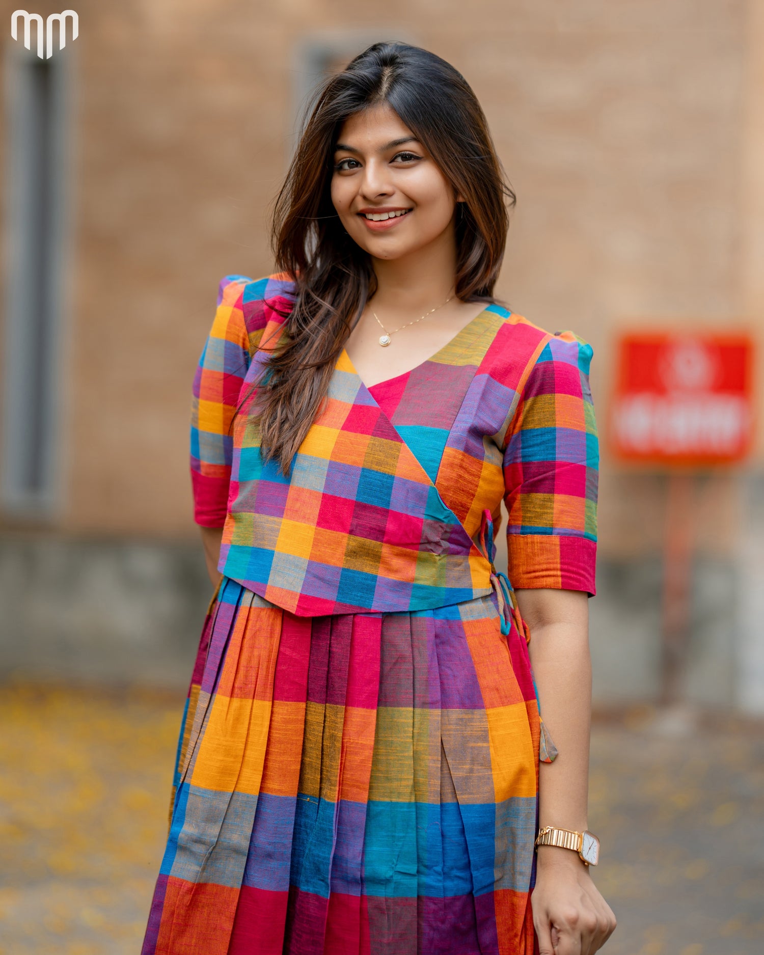 Madras Checks Maternity Maxi