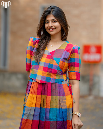 Madras Checks Maternity Maxi