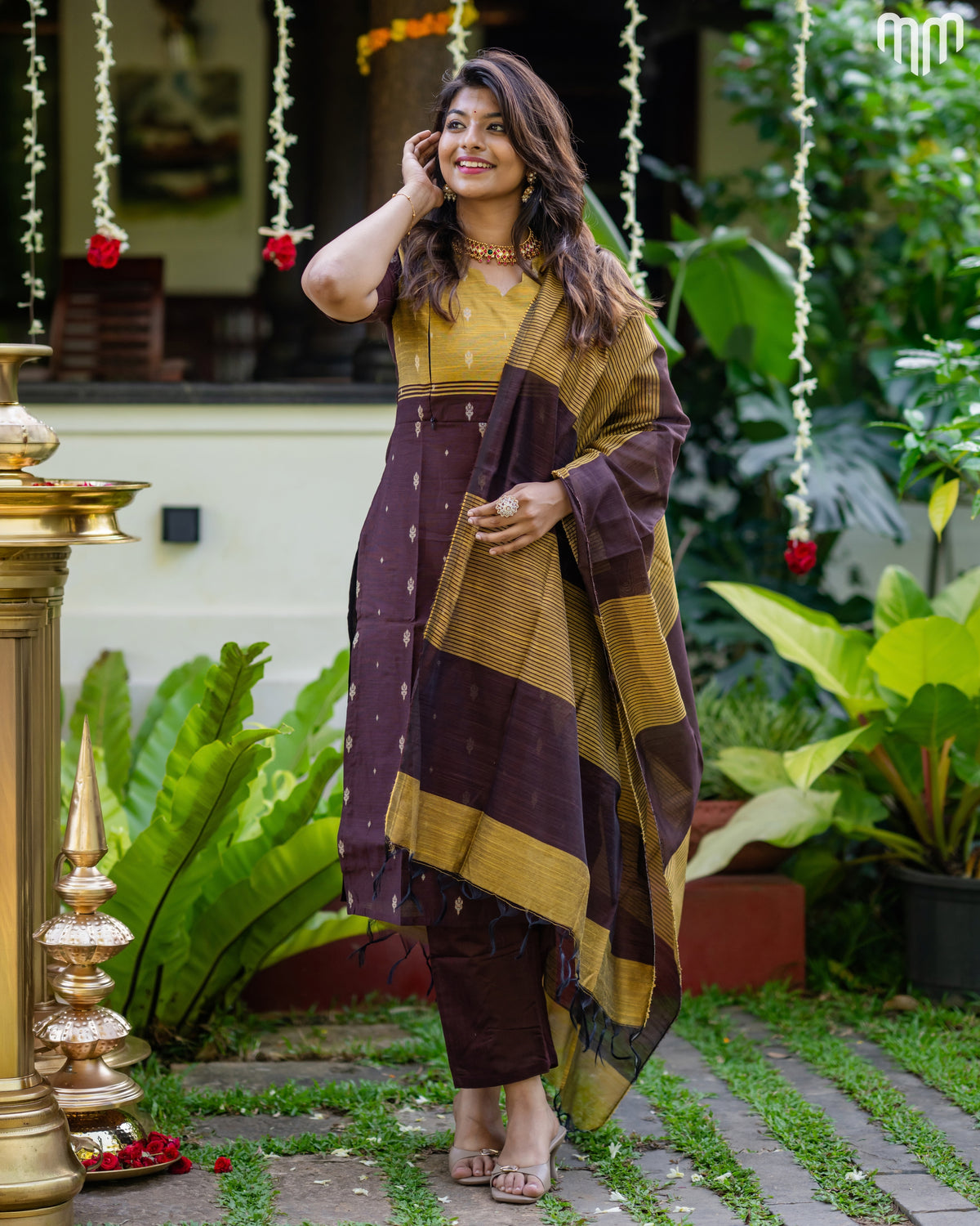 Mullai_V3 Premium Raw Silk Maternity Kurti Set with top cotton lining