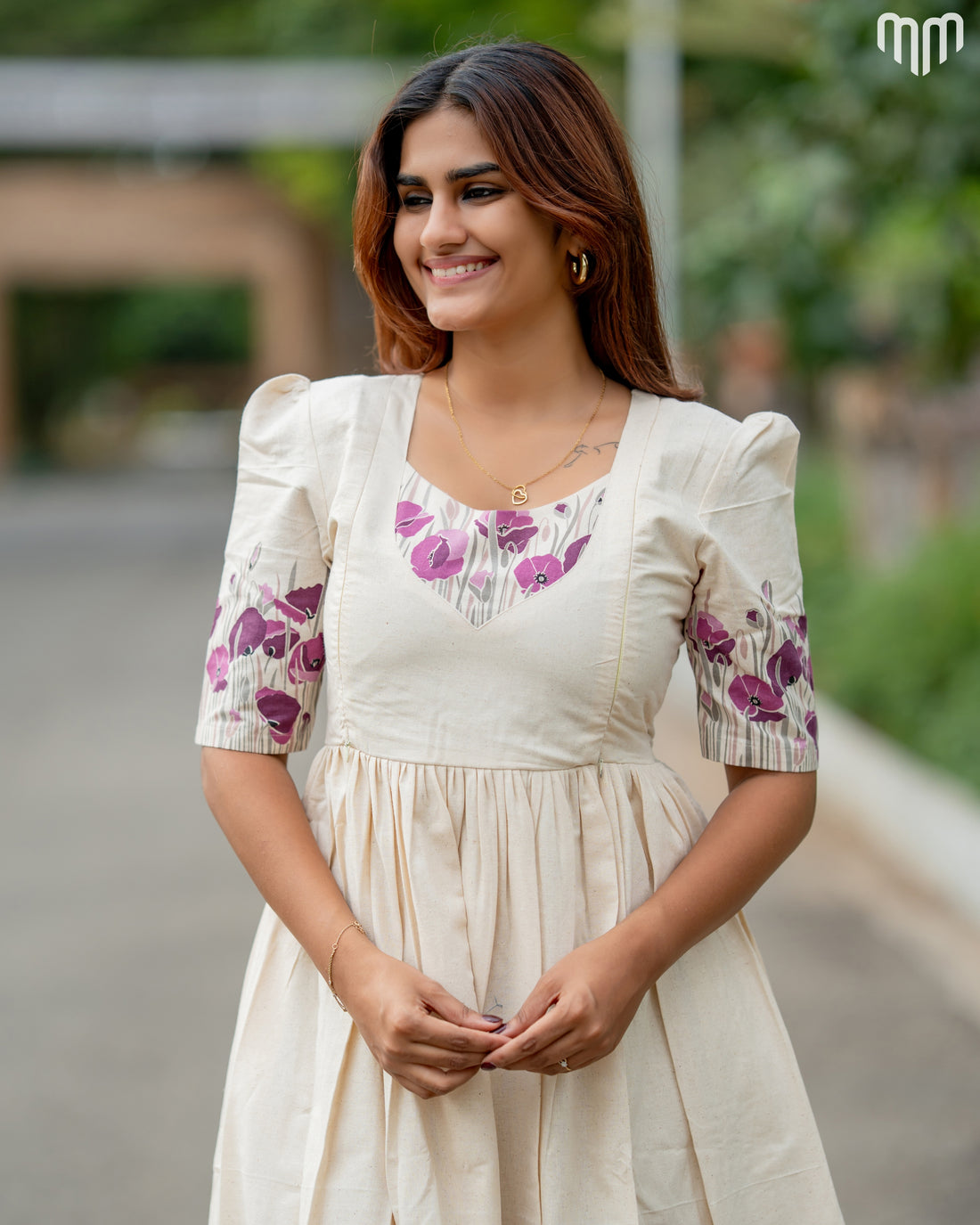 Heyday_Purple Handloom Cotton Maternity Maxi