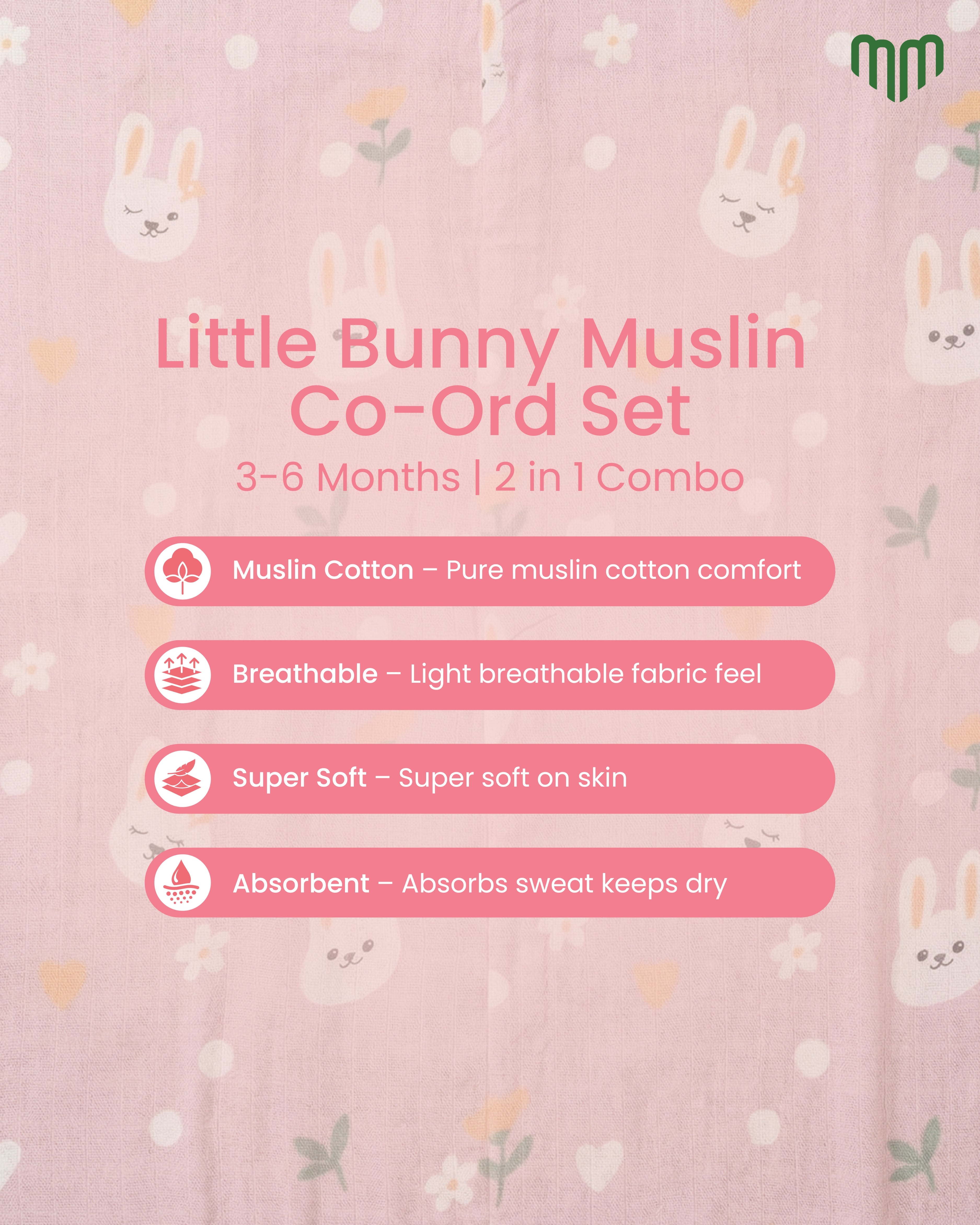 Little Bunny Muslin Co-ord set