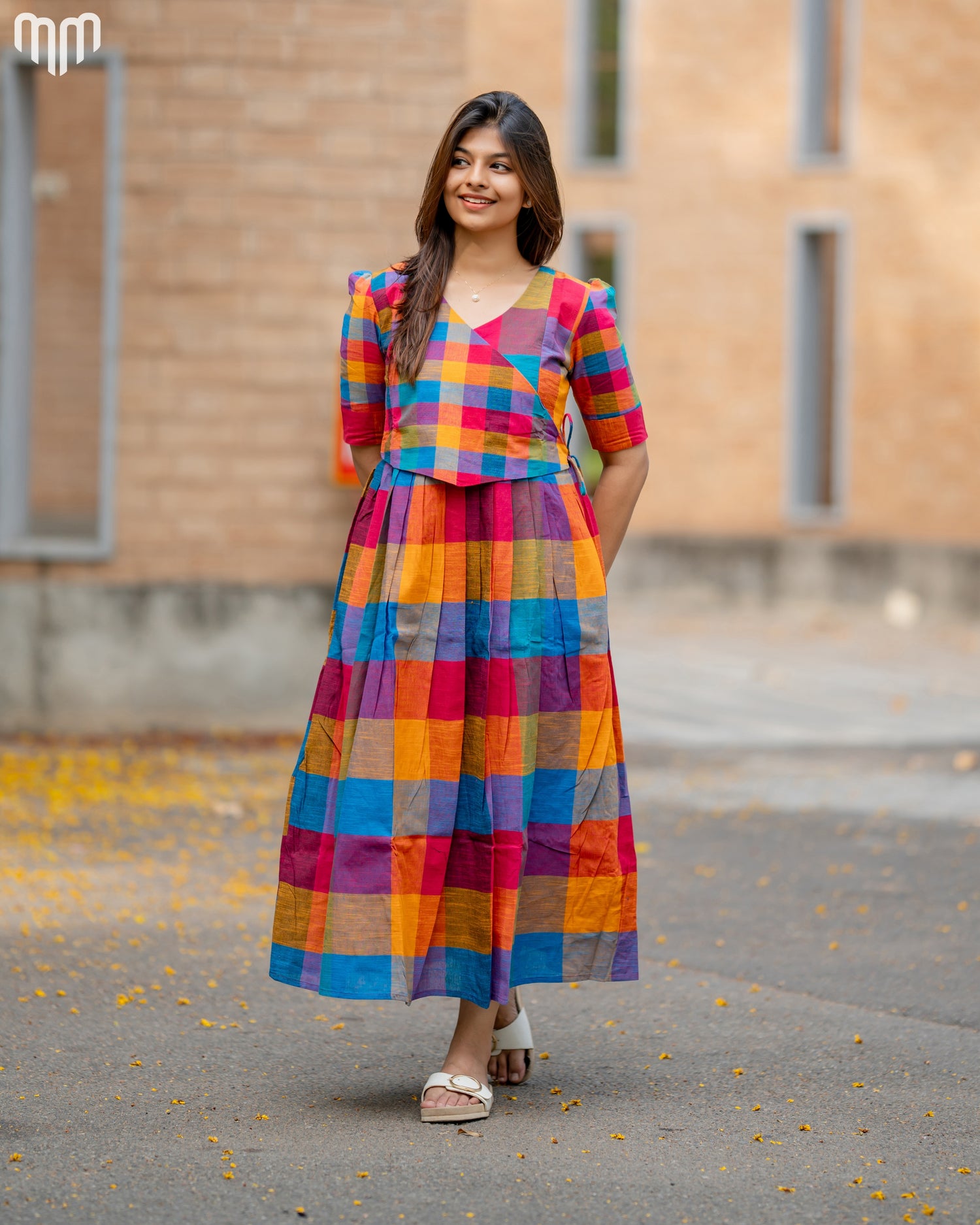 Madras Checks Maternity Maxi