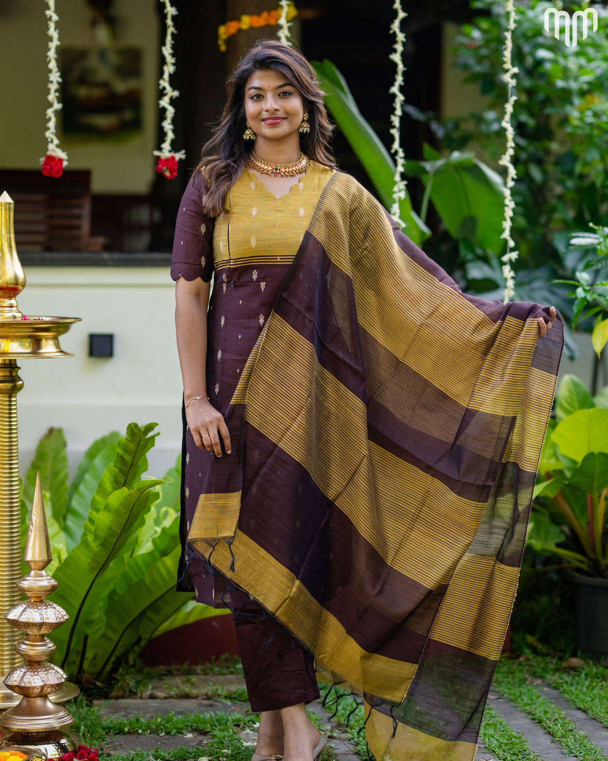 Mullai_V3 Premium Raw Silk Maternity Kurti Set with top cotton lining