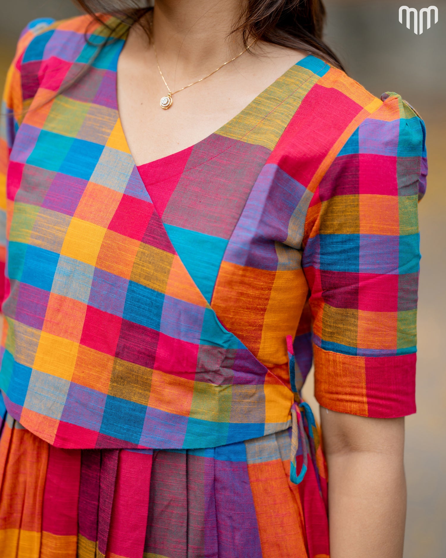 Madras Checks Maternity Maxi
