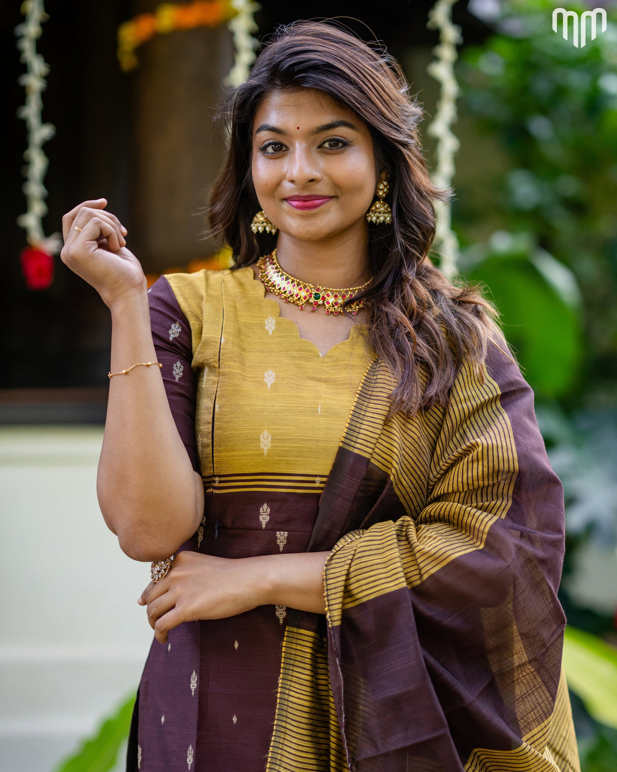 Mullai_V3 Premium Raw Silk Maternity Kurti Set with top cotton lining