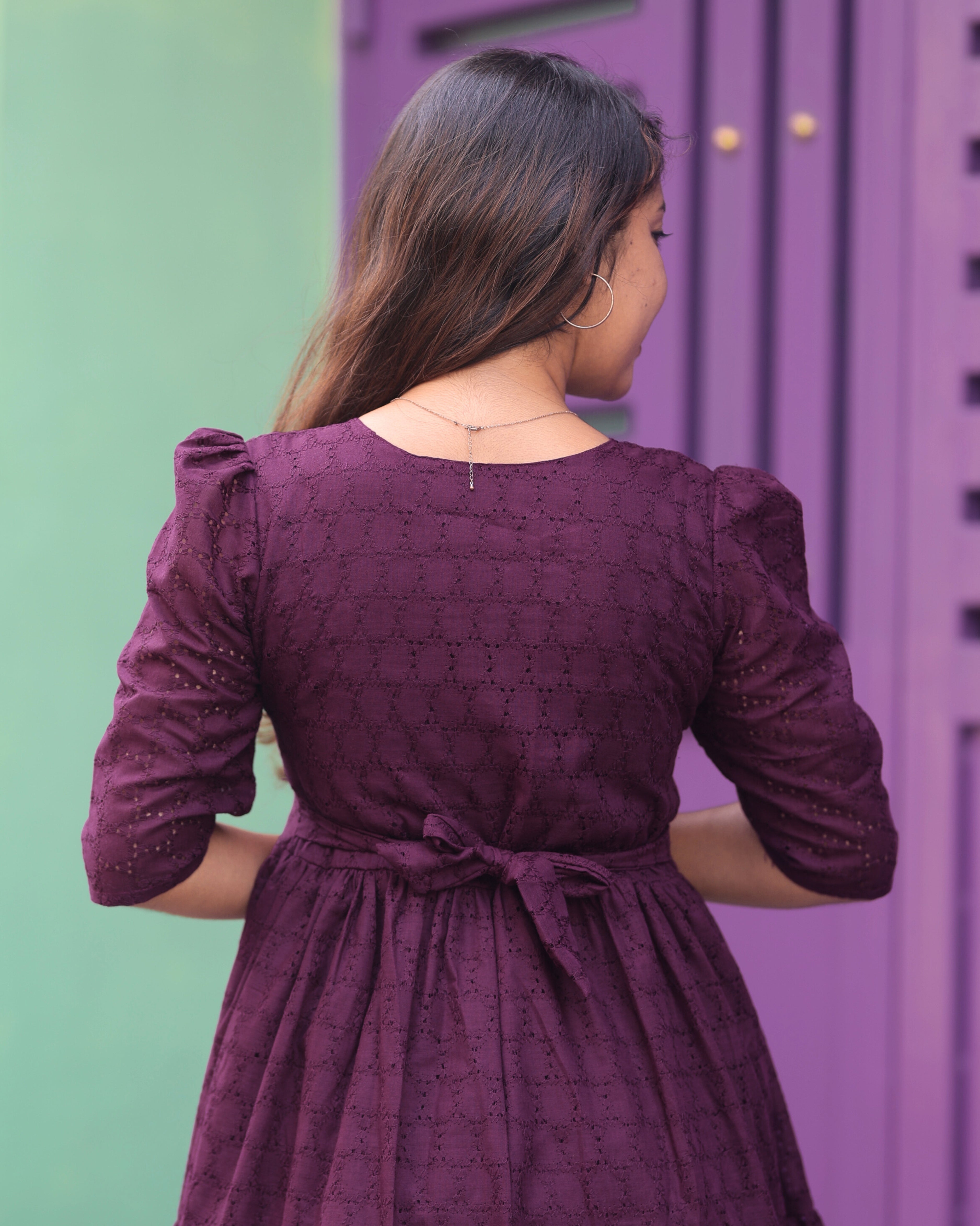 Wine Hakoba  | Maternity Maxi with Full Lining [Double Side Zip]