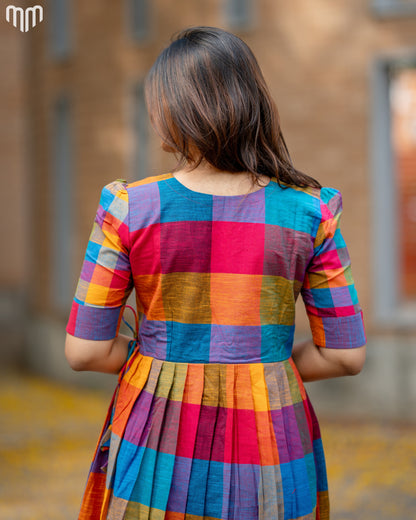 Madras Checks Maternity Maxi