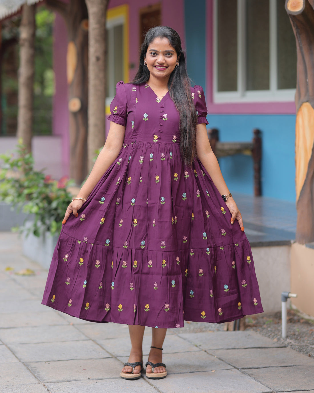 Roman Silk _V1 Maternity Maxi