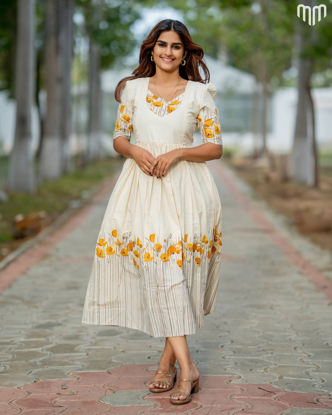 Heyday_Yellow Handloom Cotton Maternity Maxi