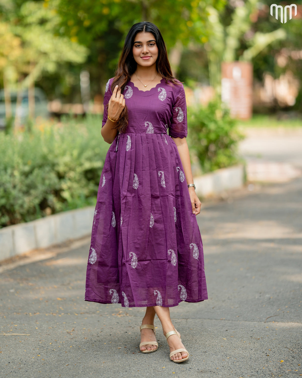 Tivra_Wine Chanderi Maternity Maxi with Full Cotton Lining