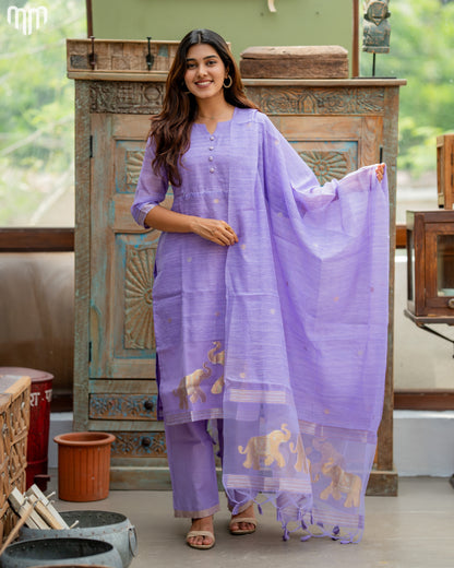 Voilet-Mimee Maternity Kurti Set