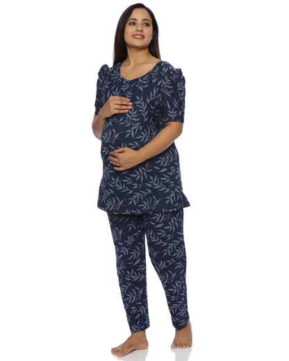 Navy Era Zipless Feeding Pant Set