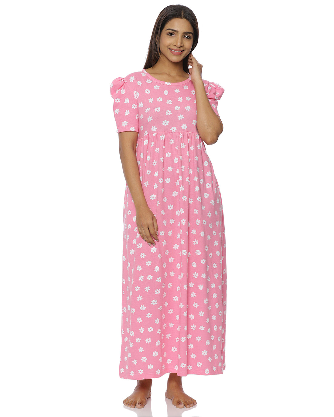 Ranchi | Casual Non-Maternity Loungewear - Puff Sleeve | Full Length