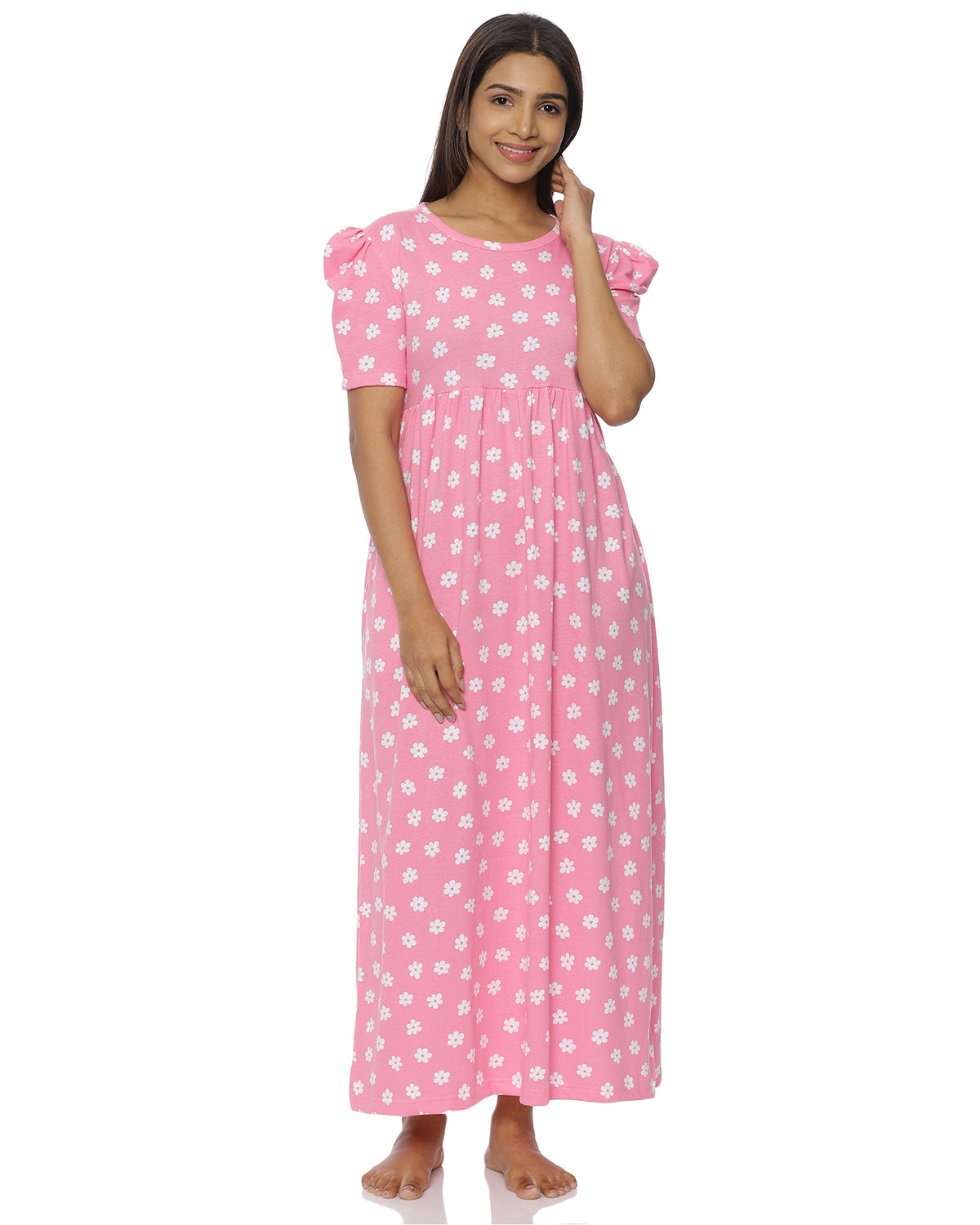 Ranchi | Casual Non-Maternity Loungewear - Puff Sleeve | Full Length