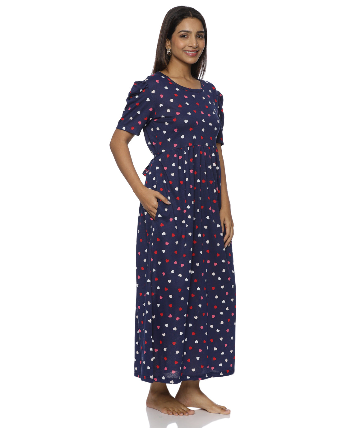 Mirza | Casual Non-Maternity Loungewear - Puff Sleeve | Full Length