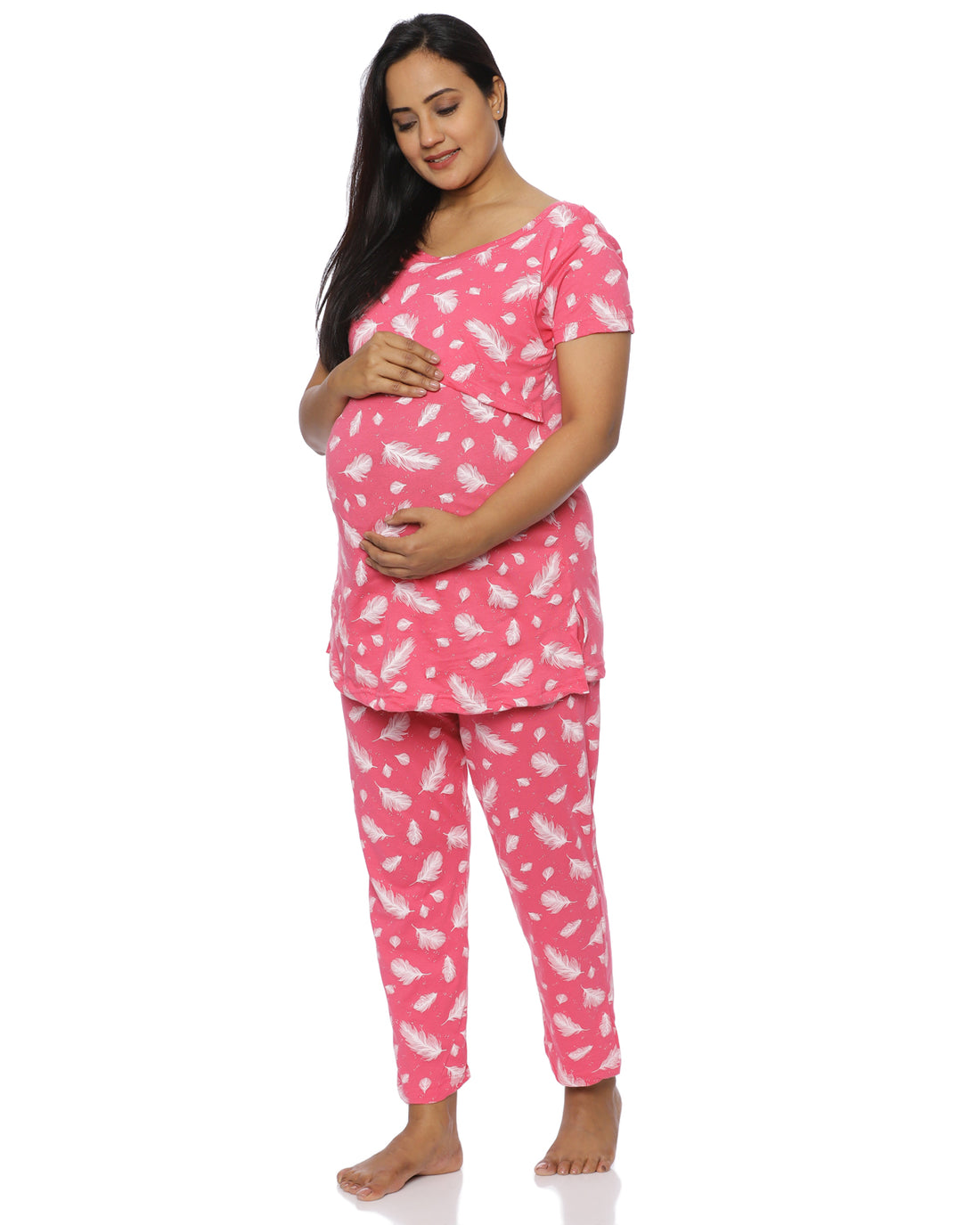 Pink Flair Zipless Feeding Pant Set