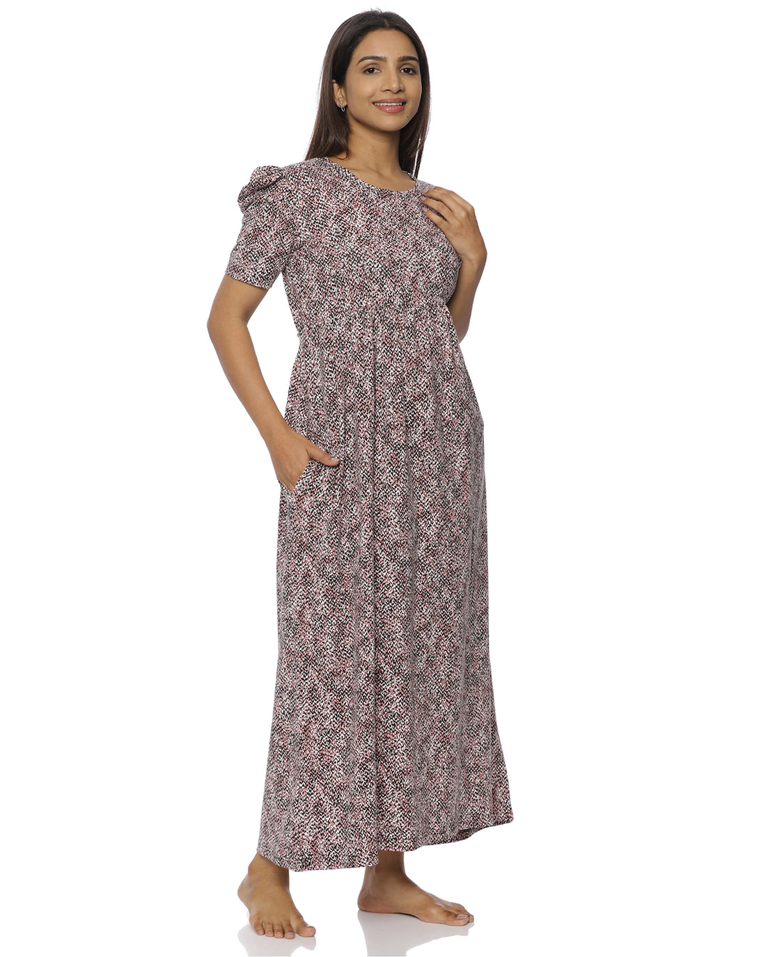 Sahara | Casual Non-Maternity Loungewear - Puff Sleeve | Full Length