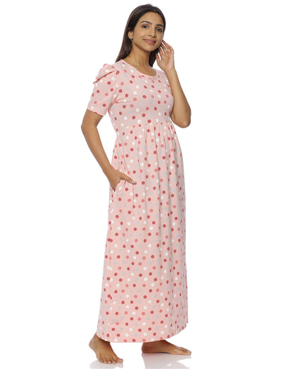 Peach Polka Casual Loungewear - Full Length