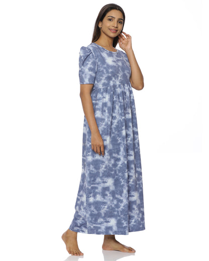 Tiya | Casual Non-Maternity Loungewear - Puff Sleeve | Full Length