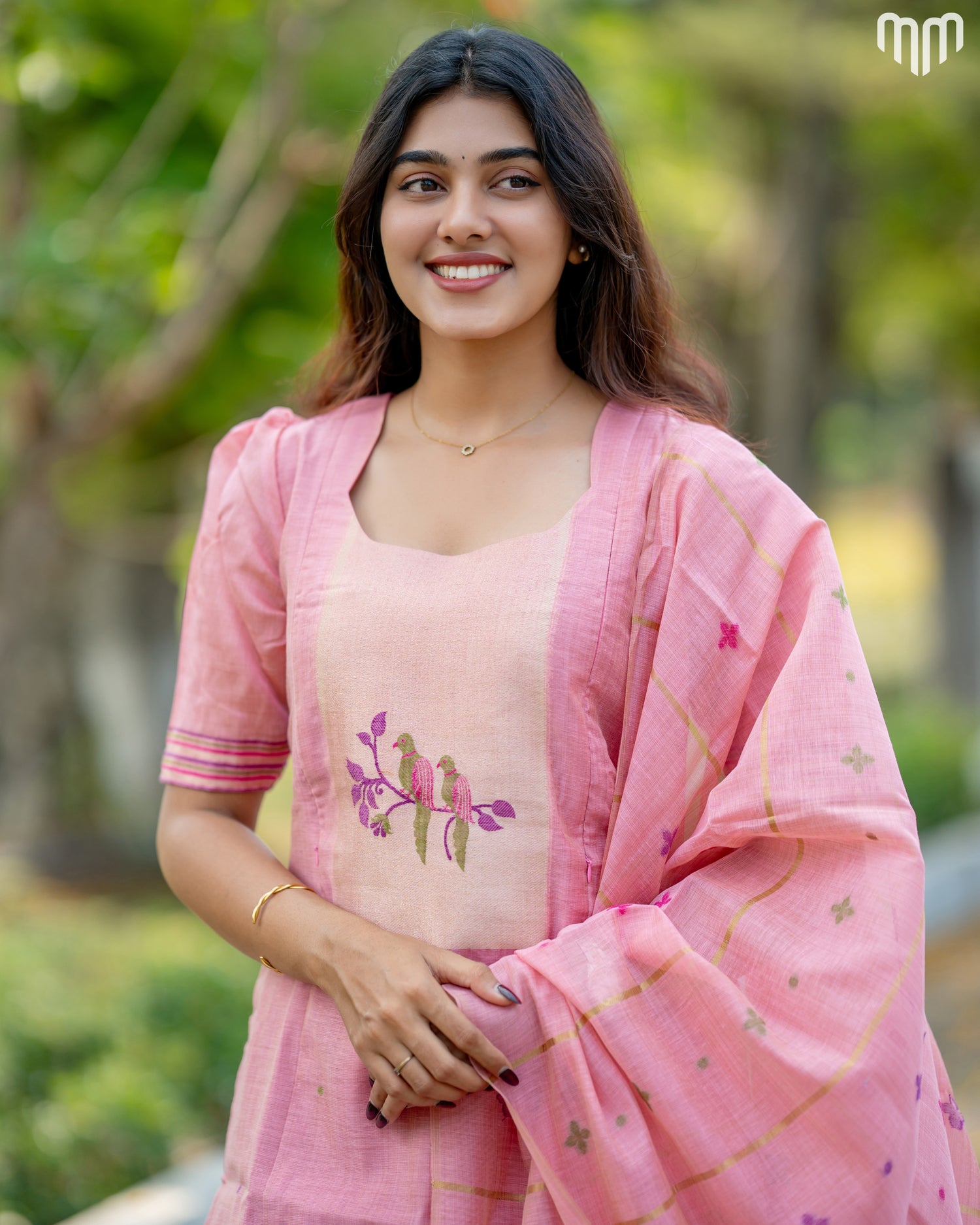 Pink-Iris Maternity Kurti Set