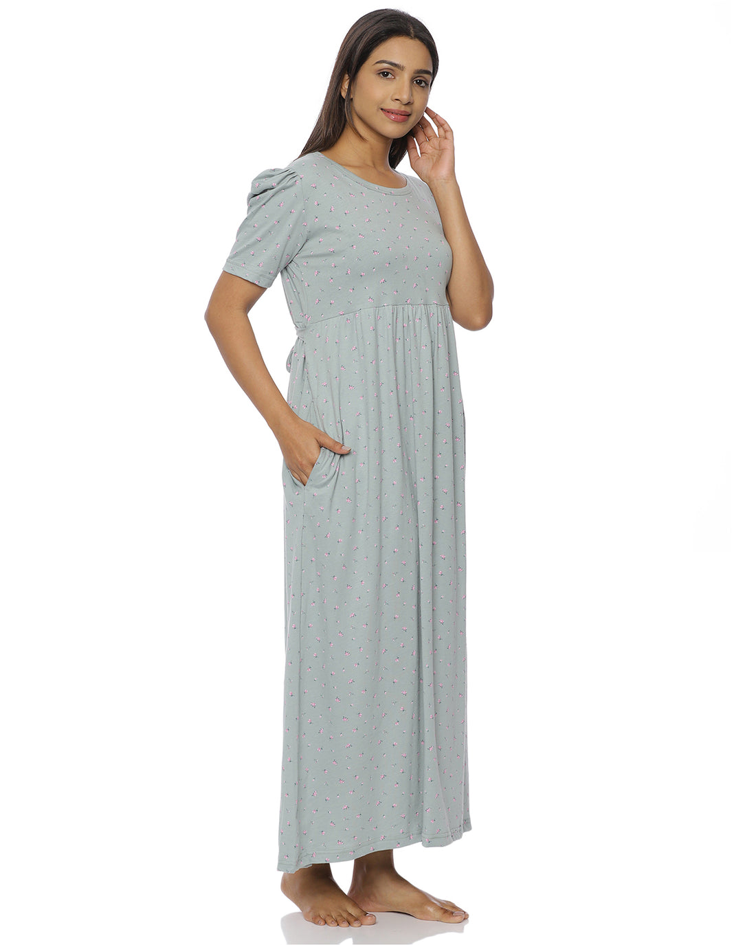 Ruhi | Casual Non-Maternity Loungewear - Puff Sleeve | Full Length
