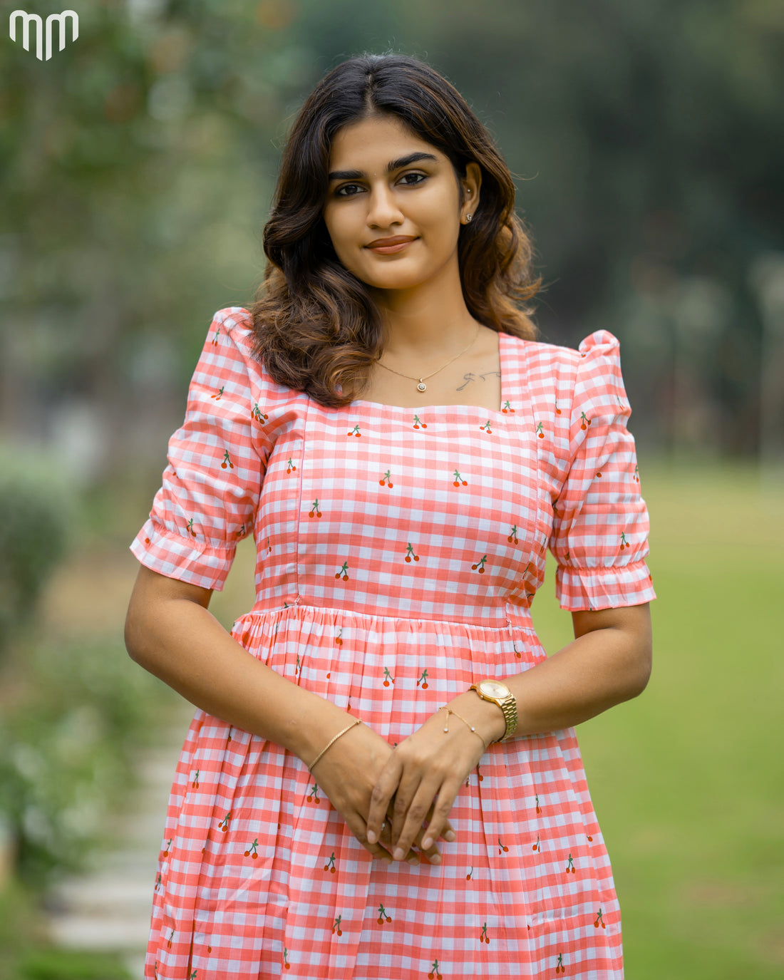 Cherry Cotton Maternity Maxi