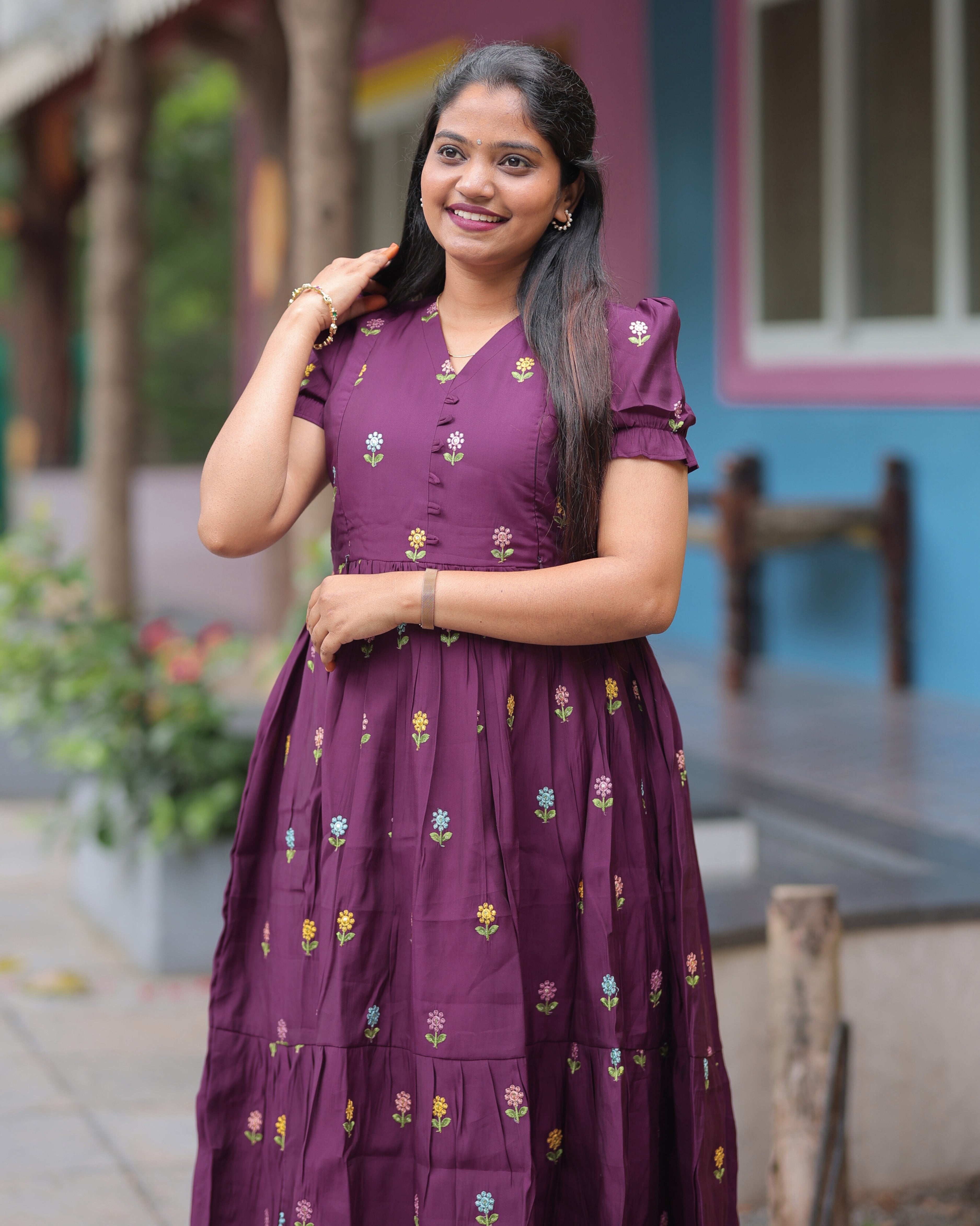 Roman Silk _V1 Maternity Maxi