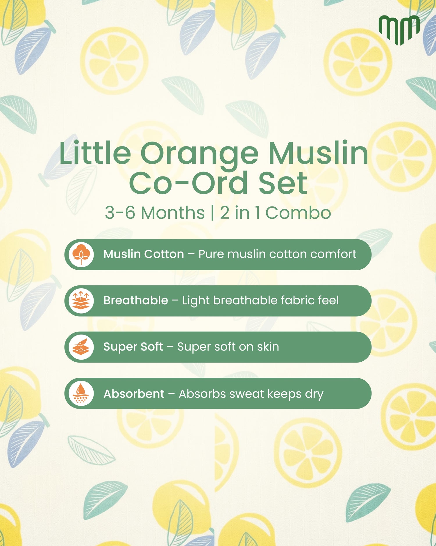 Little Orange Muslin Co-ord set