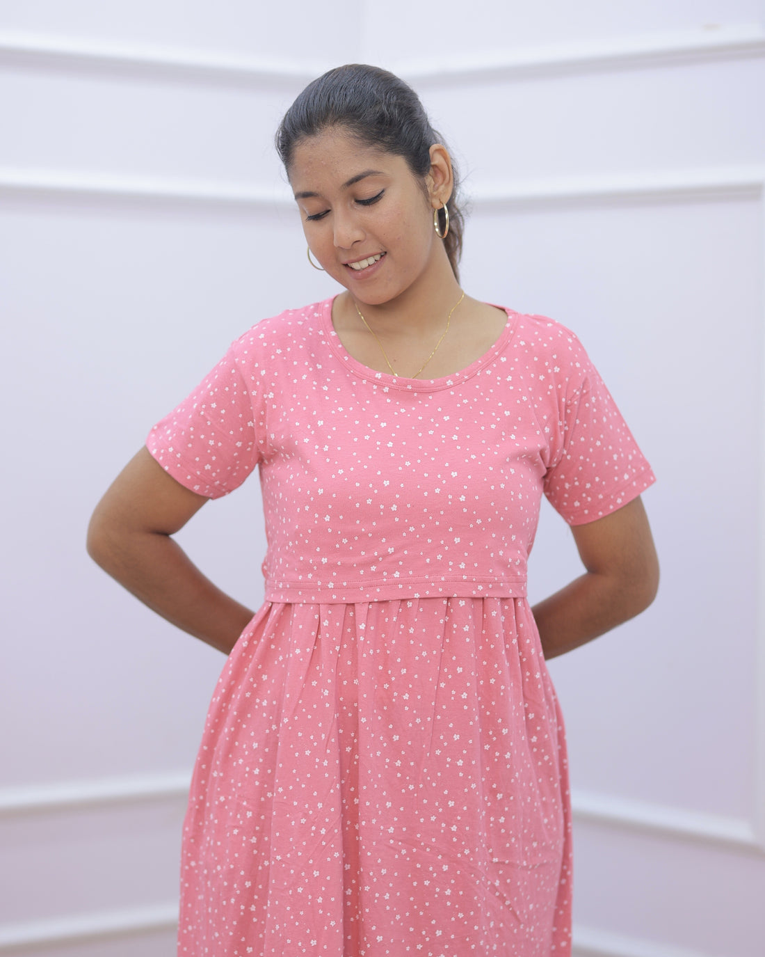 Peach-Star Zipless Maternity Loungewear – Full Length