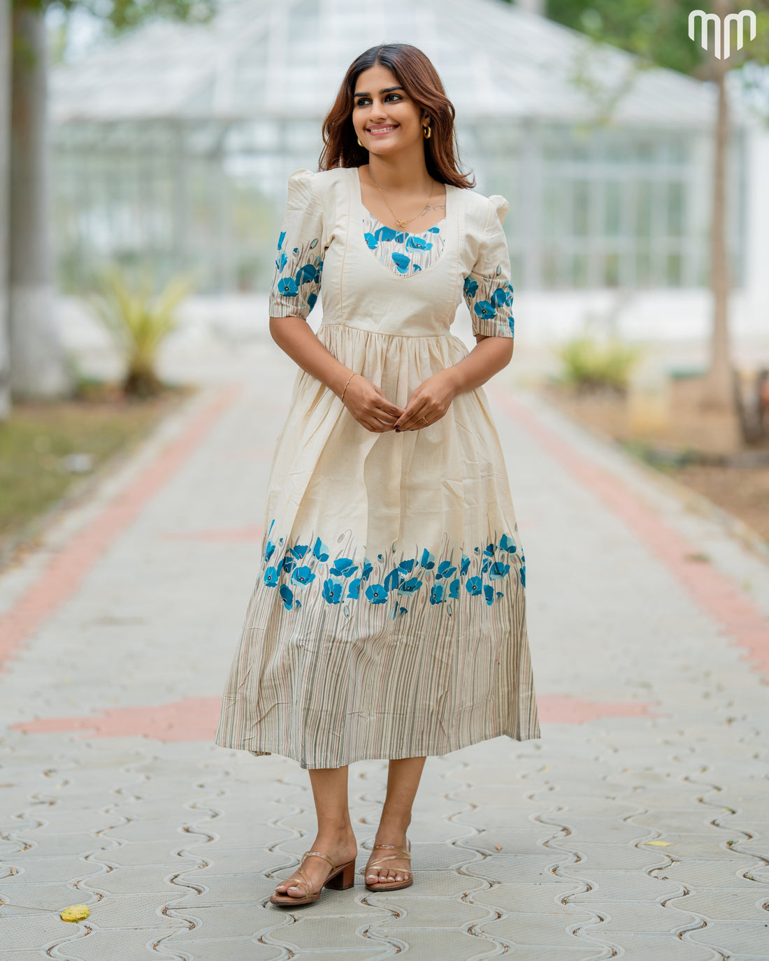 Heyday_Teal Handloom Cotton Maternity Maxi