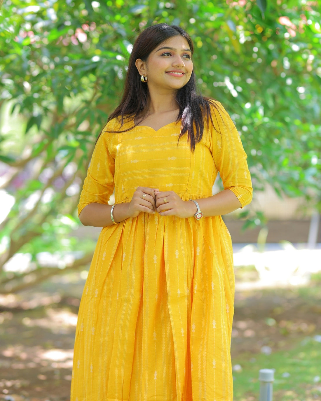 Manjal_arrow | Maternity Maxi with Full Lining [Double Side Zips]