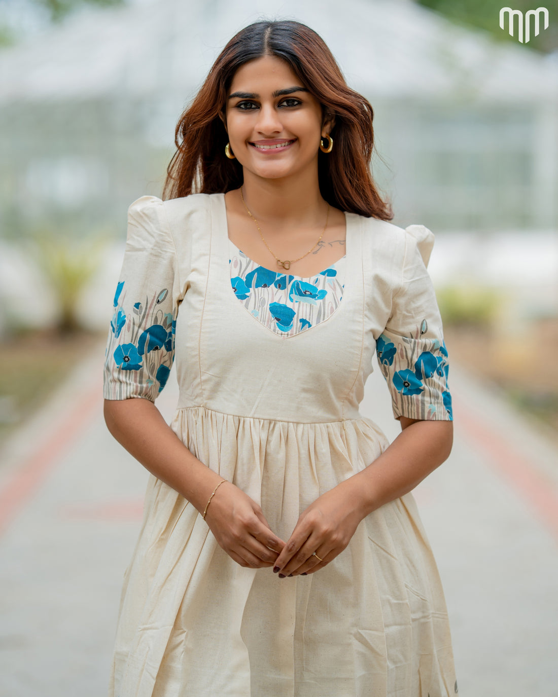 Heyday_Teal Handloom Cotton Maternity Maxi