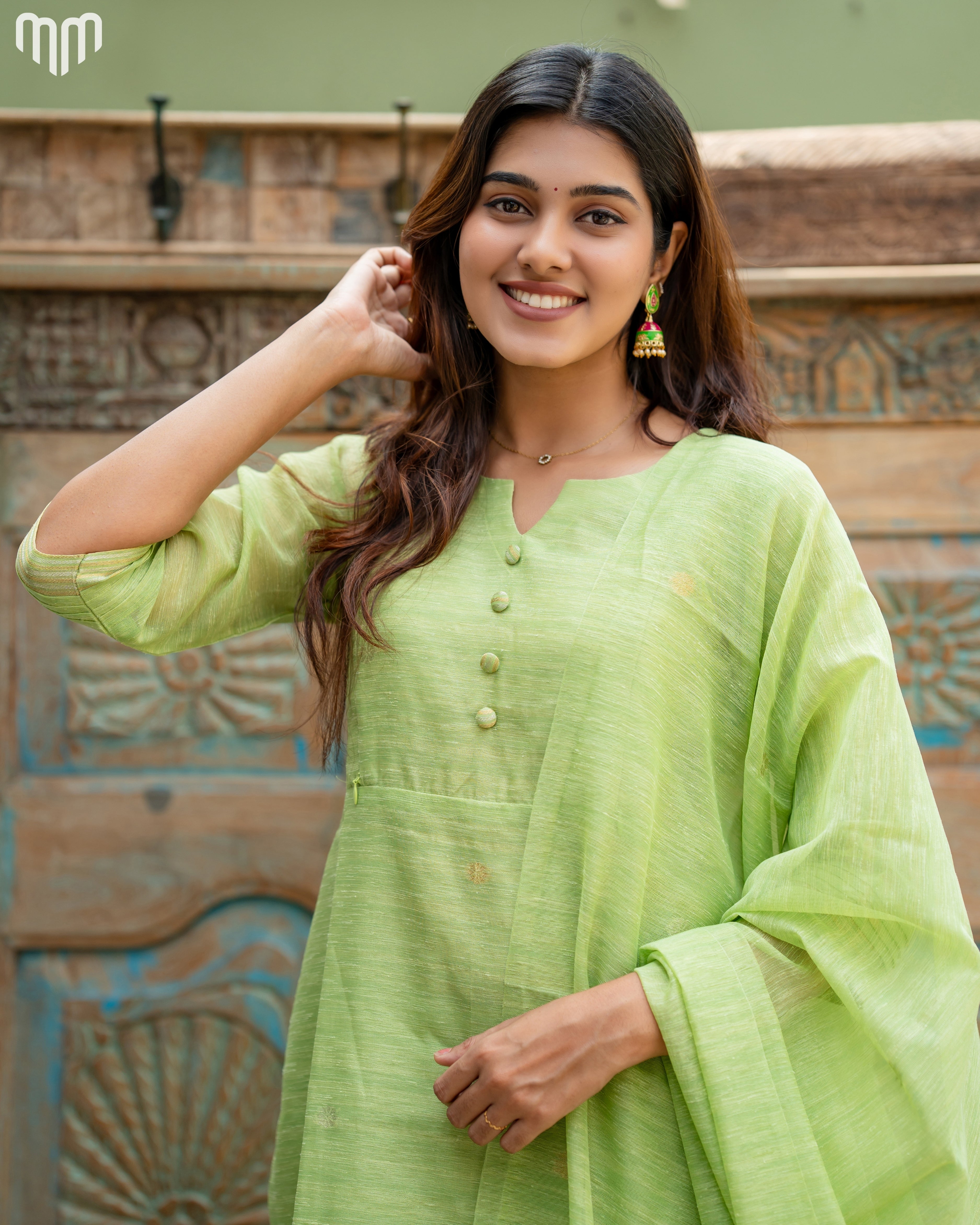 Green-Mimee Maternity Kurti Set