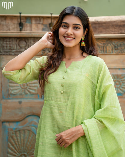 Green-Mimee Maternity Kurti Set