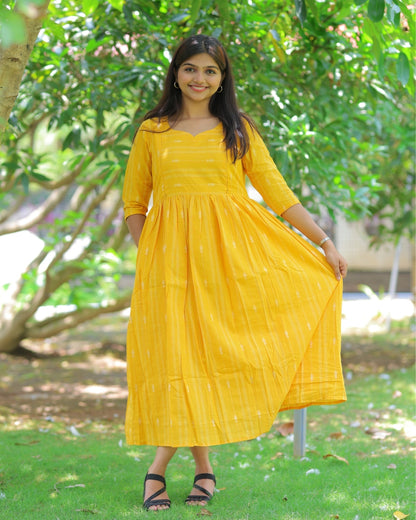 Manjal_arrow | Maternity Maxi with Full Lining [Double Side Zips]
