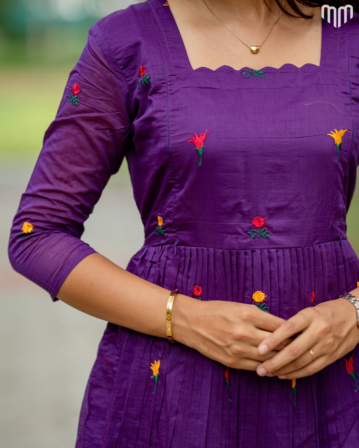 Niram_Magenta Chanderi Maternity Maxi with Full Cotton Lining - product image 3 | MMWEAR