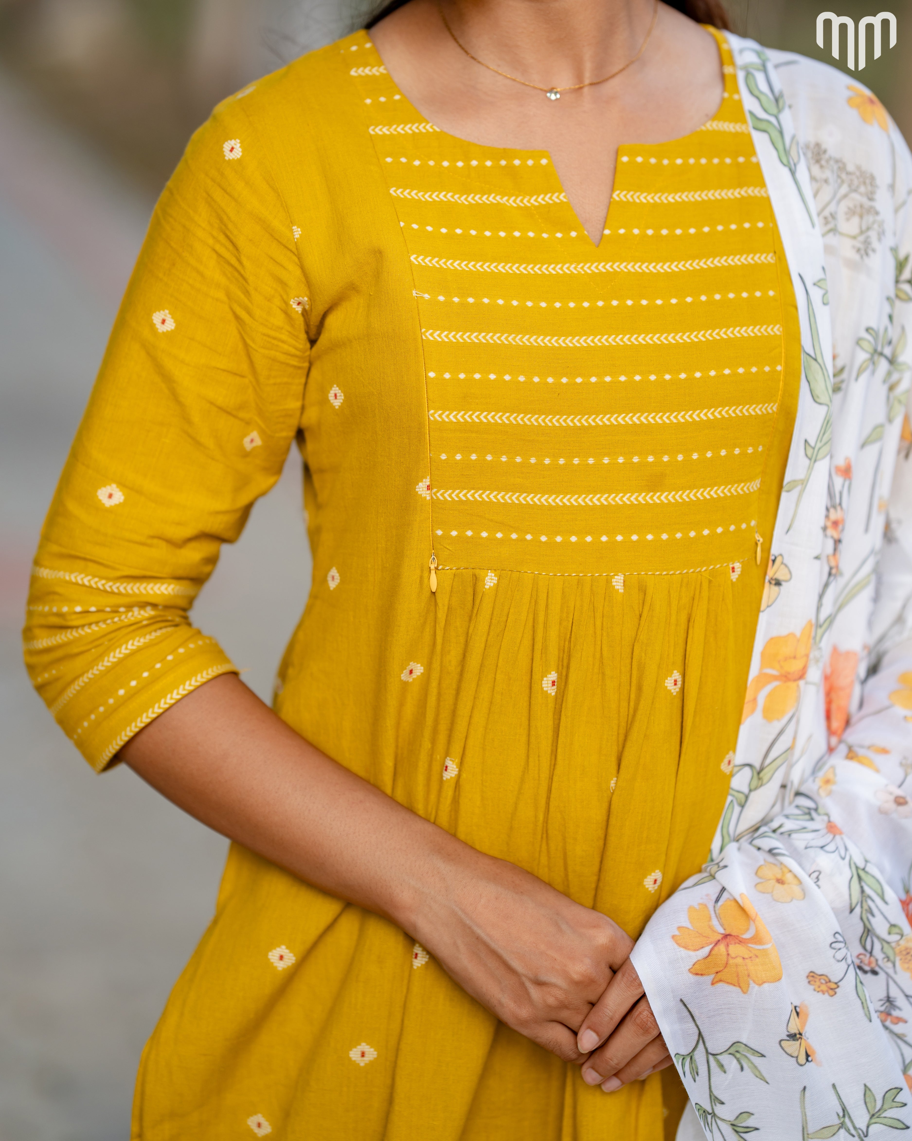Mustard Pretty Maternity Kurti Set