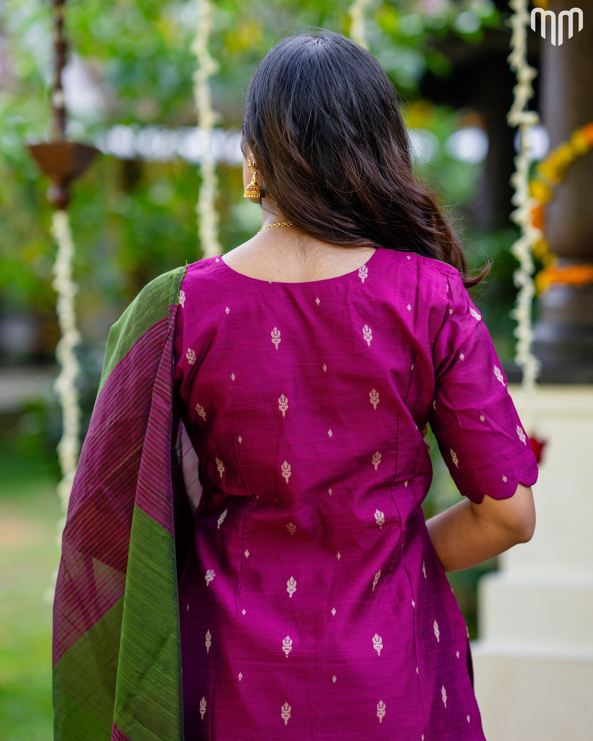 Mullai_V1 Premium Raw Silk Maternity Kurti Set with top cotton lining