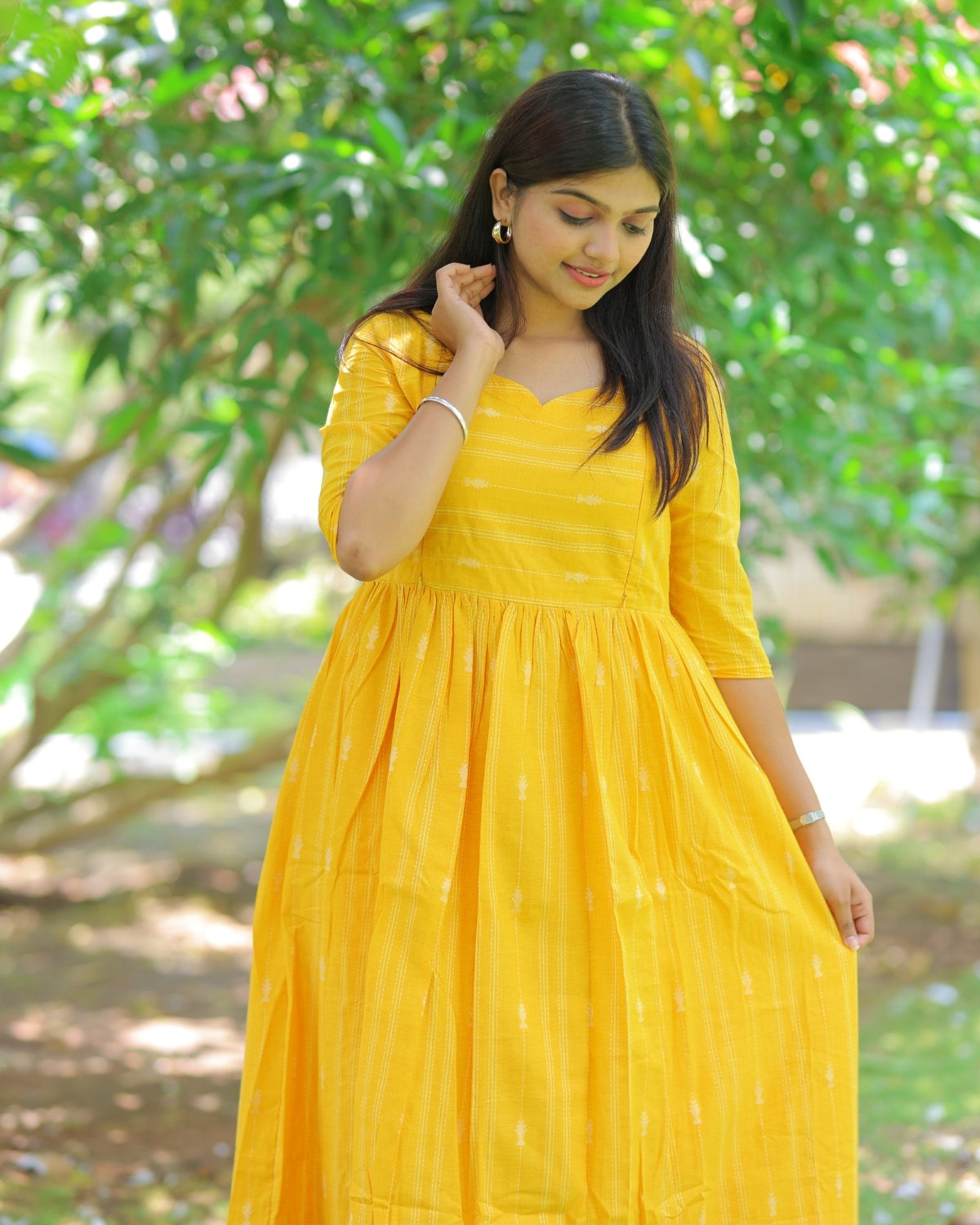 Manjal_arrow | Maternity Maxi with Full Lining [Double Side Zips]