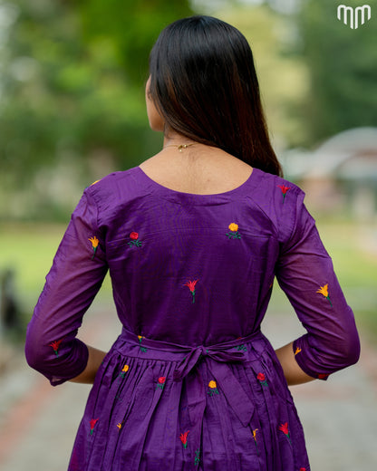 Niram_Magenta Chanderi Maternity Maxi with Full Cotton Lining - product image 4 | MMWEAR
