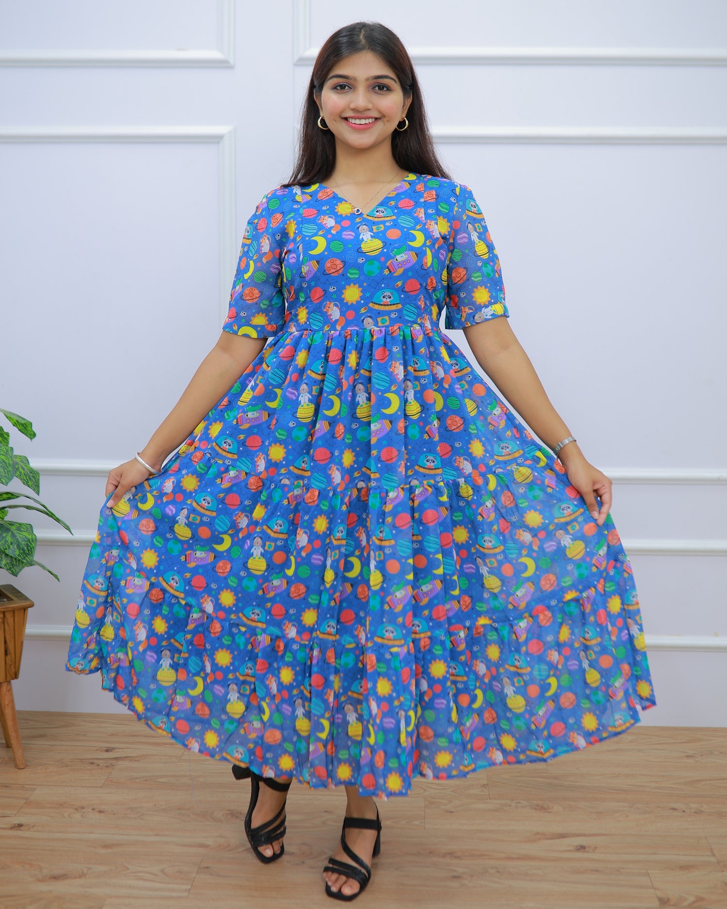 Universe | Maternity Maxi with Full Lining [Double Side Zips]