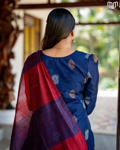 Ezhil_V1 Premium Raw Silk Maternity Kurti Set with top cotton lining